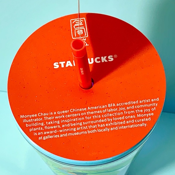 NEW NWT Starbucks 2024 Monyee Chau Tropical 24 Oz Cold Tumbler Cup Pride - Picture 5 of 8